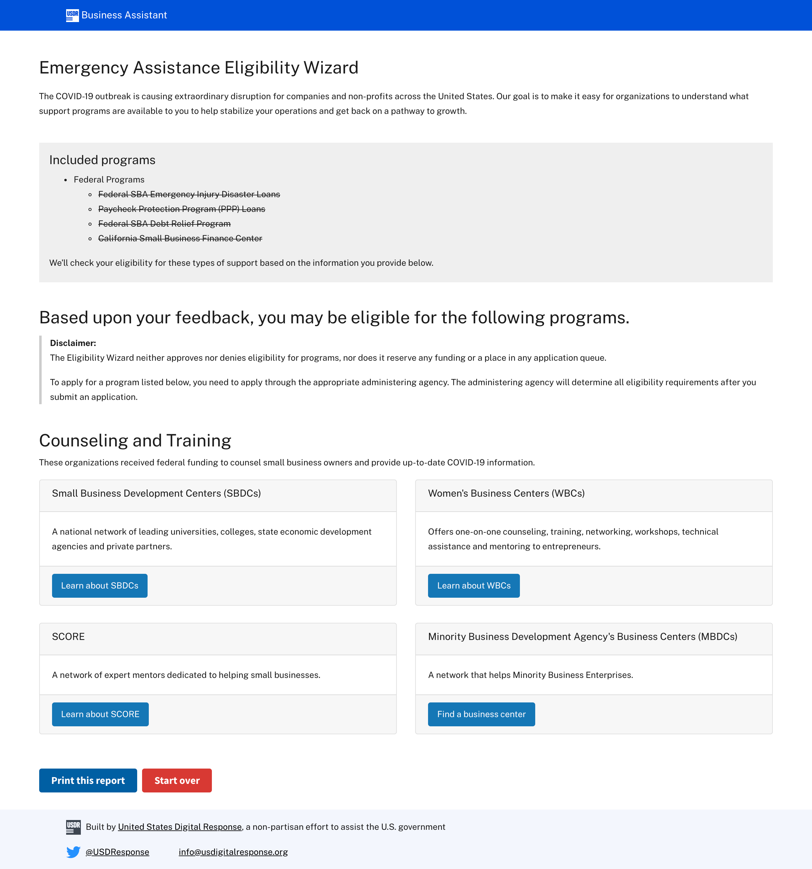 The original results page which featured large, generic grey boxes, long stretches of text, and litte styling.