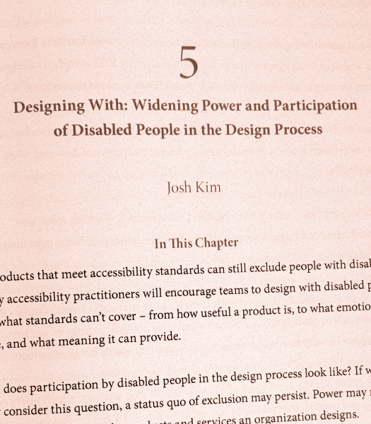 Chapter 5, Designing With: Widening Power and Participation of Disabled People in the Design Process